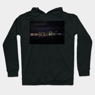 Detroit View at night / Detroit river photography, Hoodie